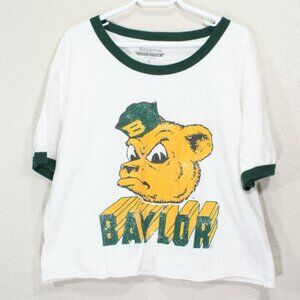 Baylor University Women's Vintage Crop Top Vault Ringer Tee